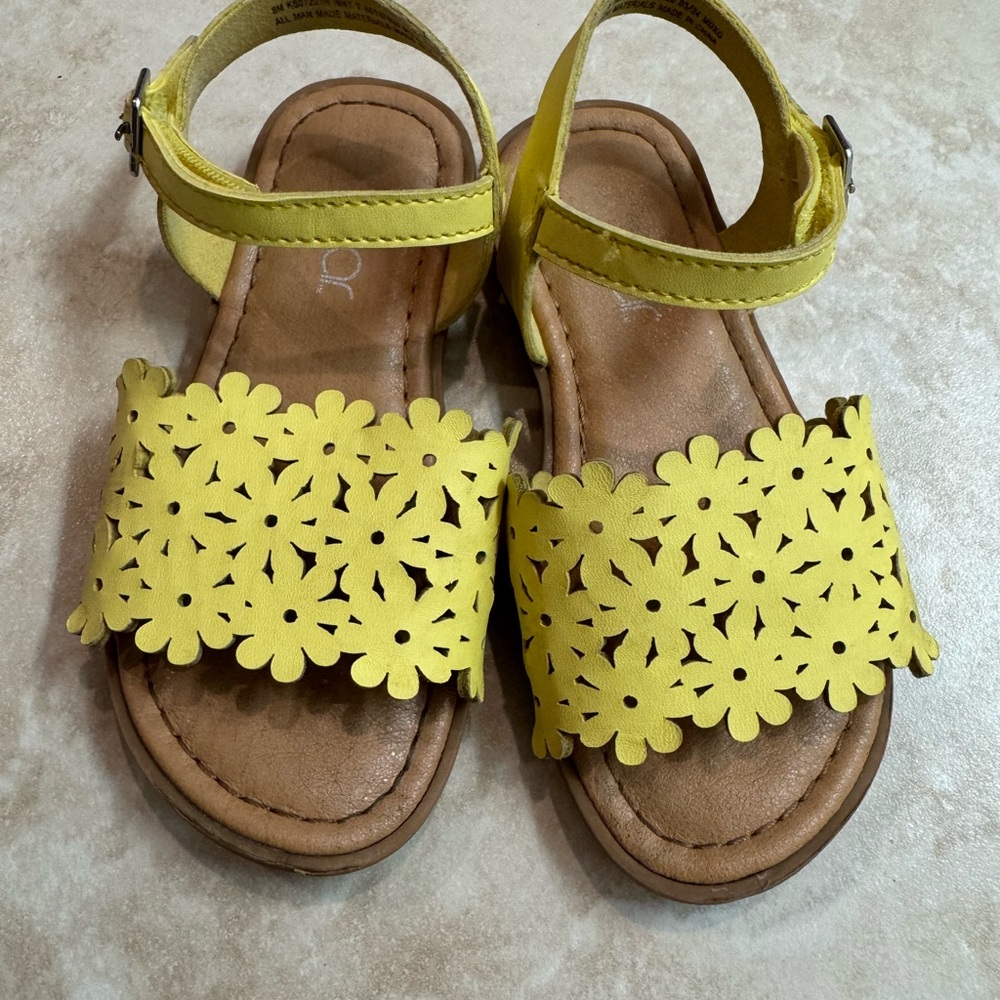 Sugar Yellow Floral Kids Sandals